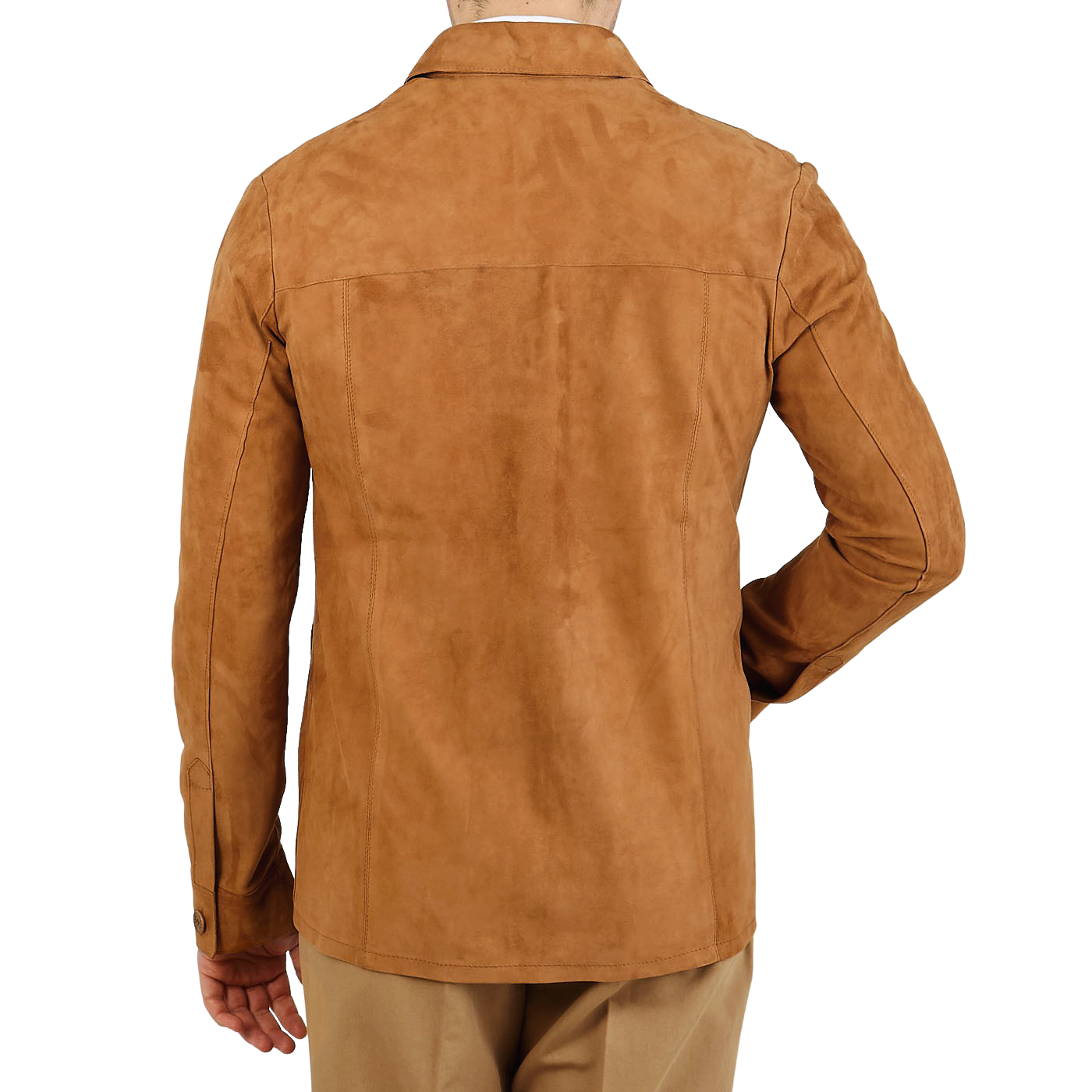 brown leather overshirt