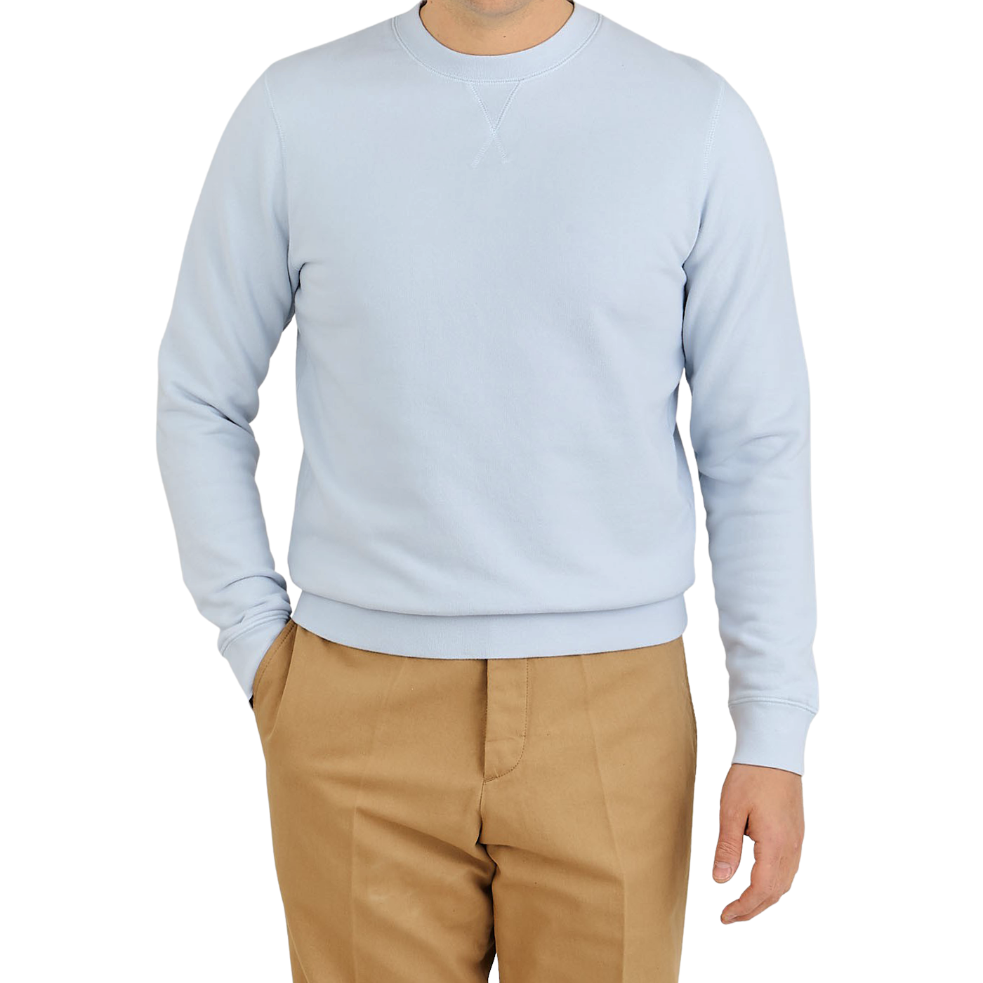 Powder Blue Cotton Loopback Sweatshirt 