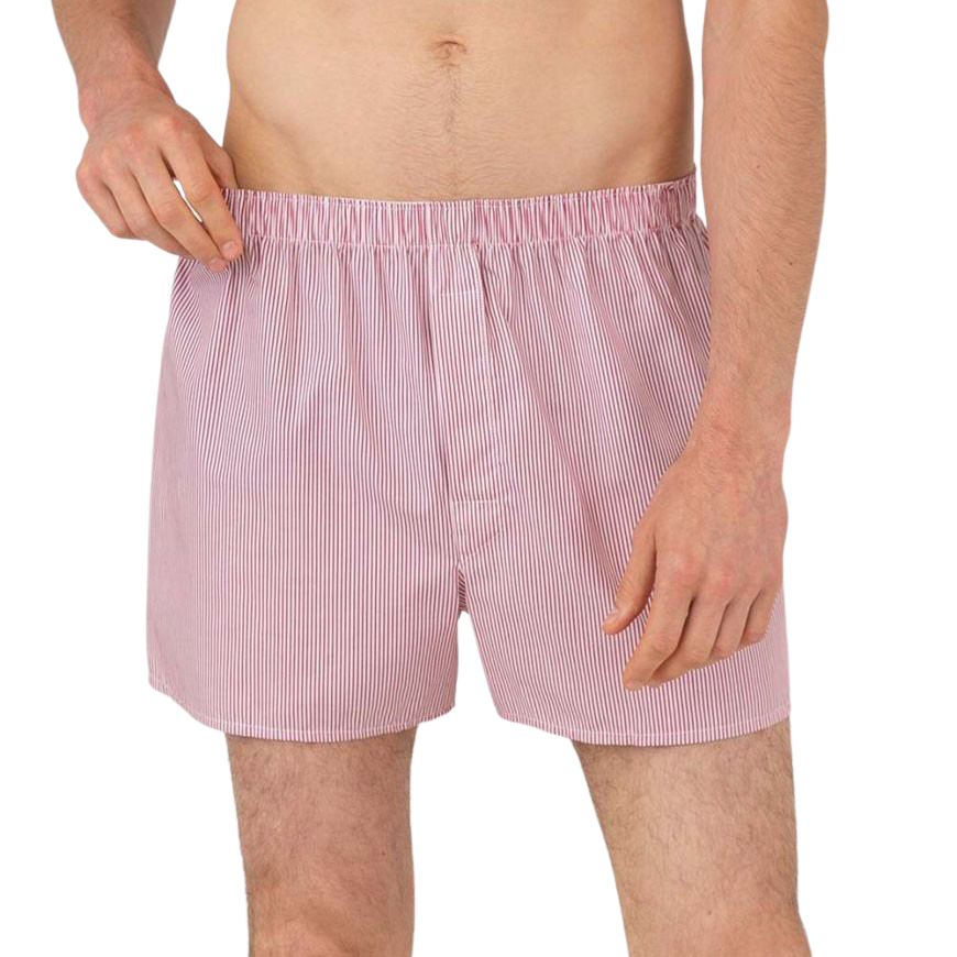 Sunspel Red Stripe Cotton Poplin Boxer Shorts Baltzar