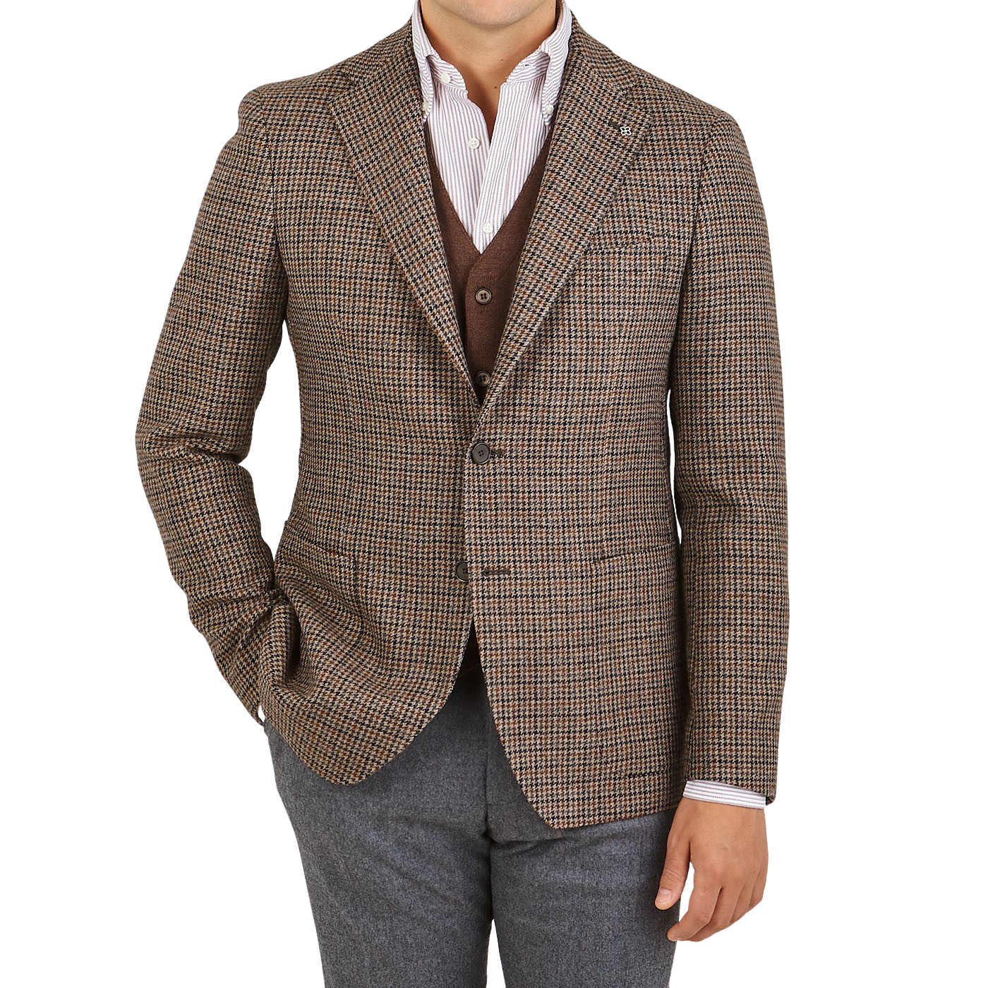 light brown tweed blazer