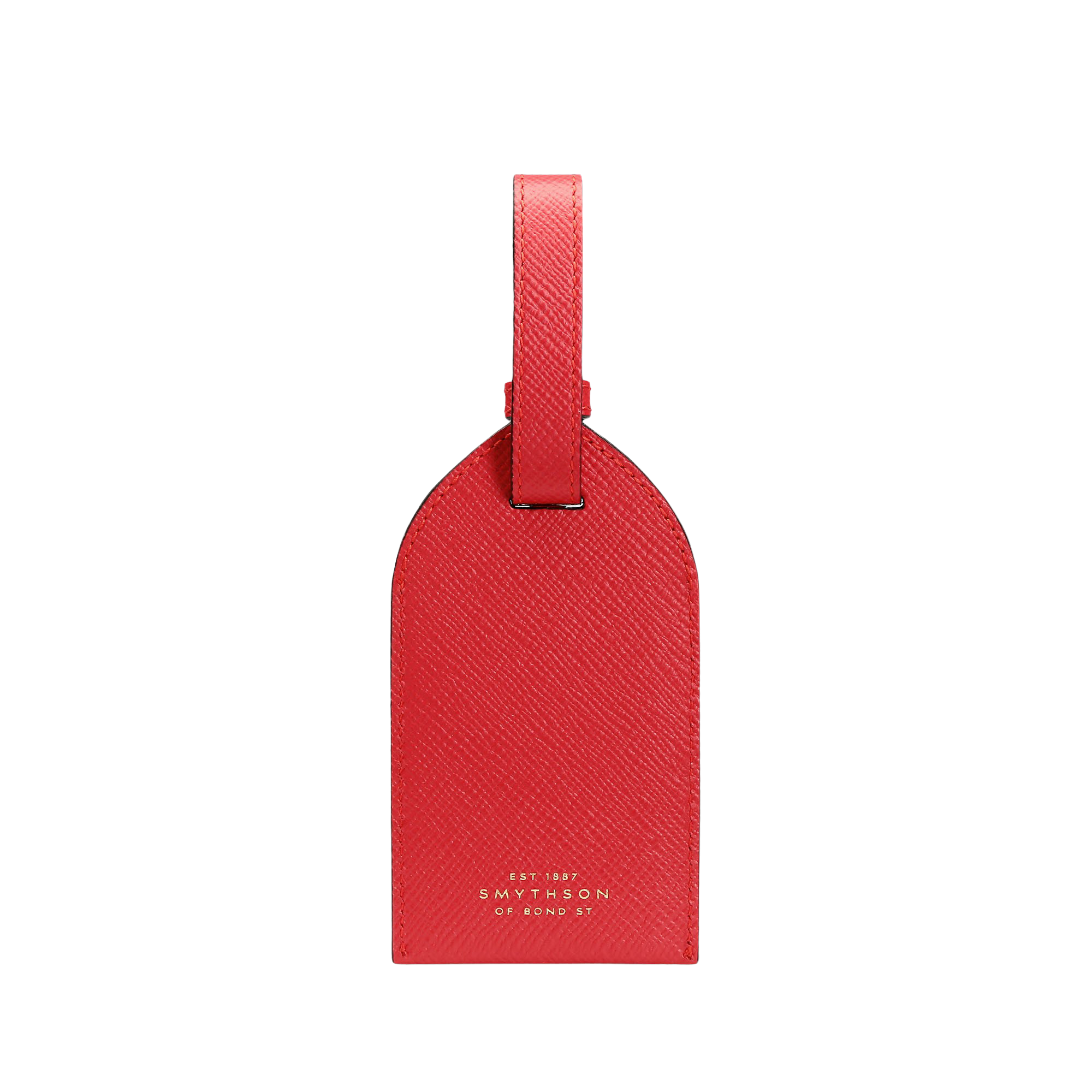 Scarlet Red Panama Leather Luggage Tag 