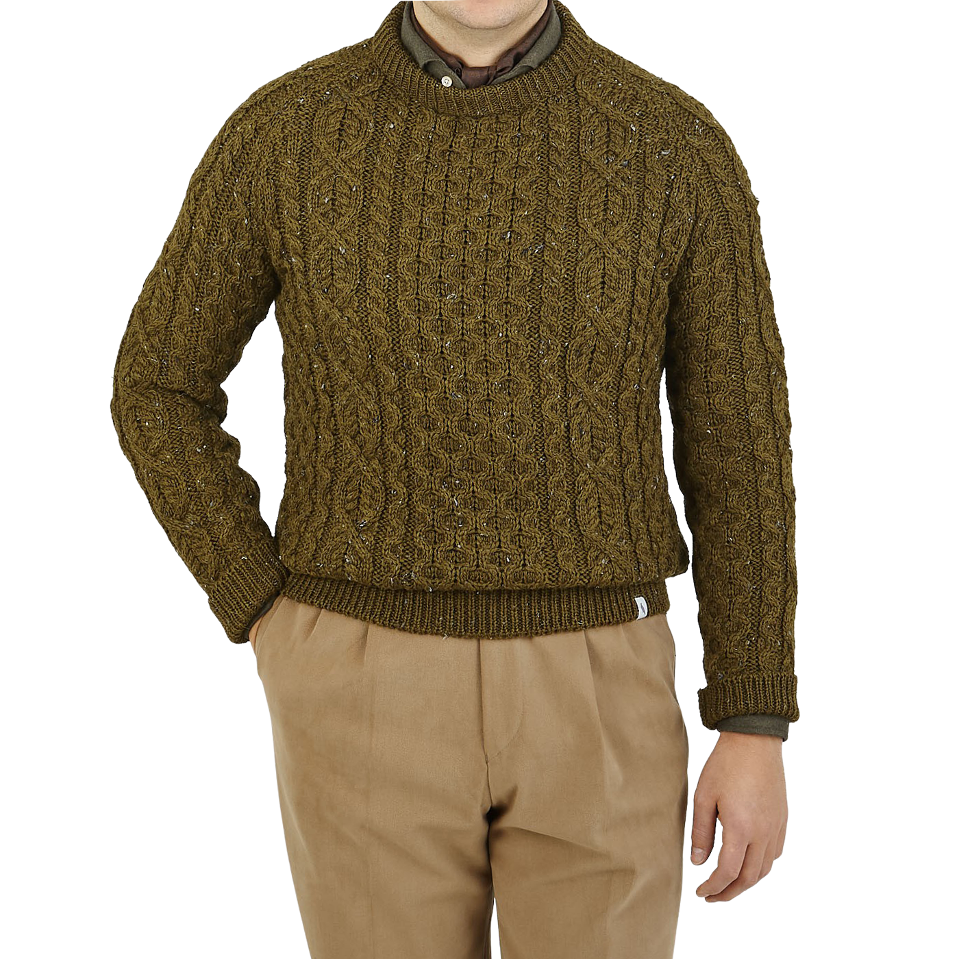 green woolen jumper