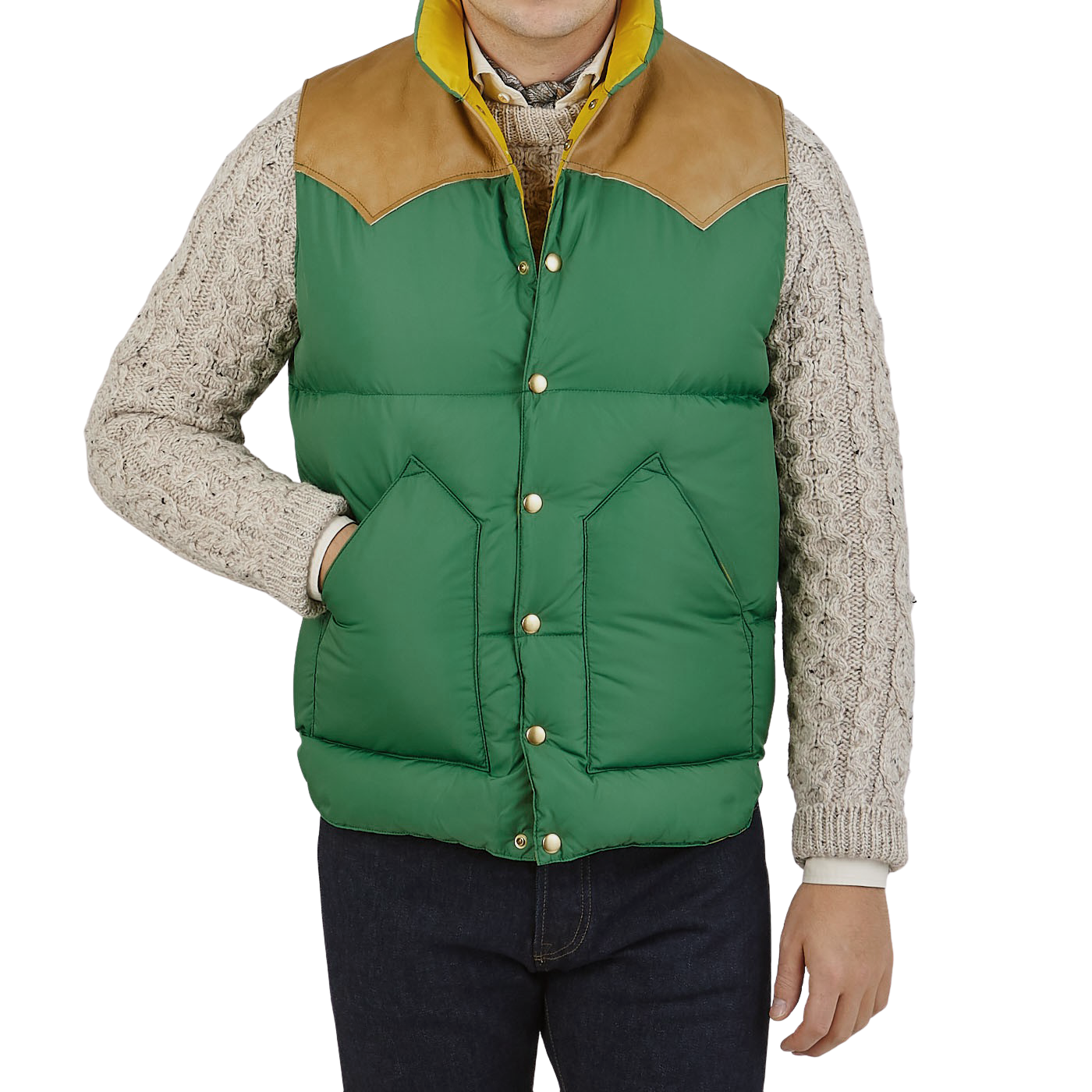 kelly green down vest