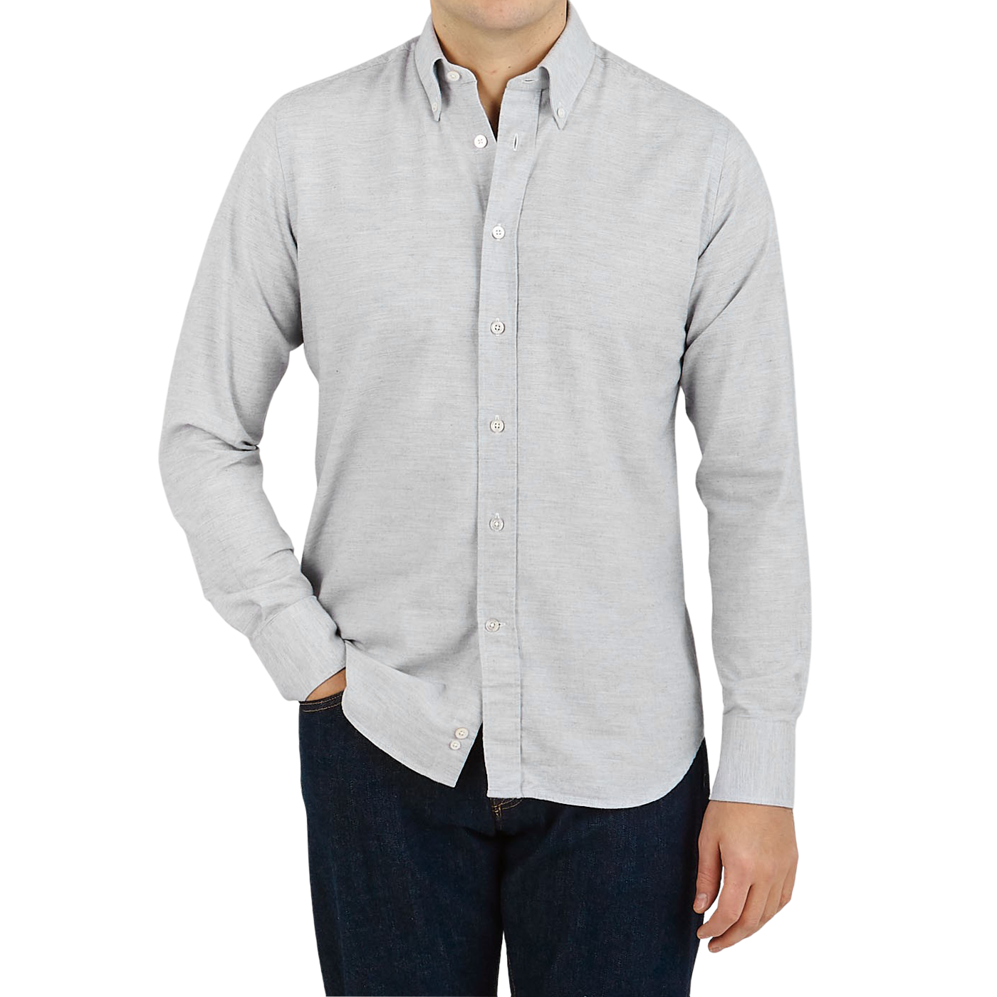 Light Grey Cotton Flannel BD Shirt 