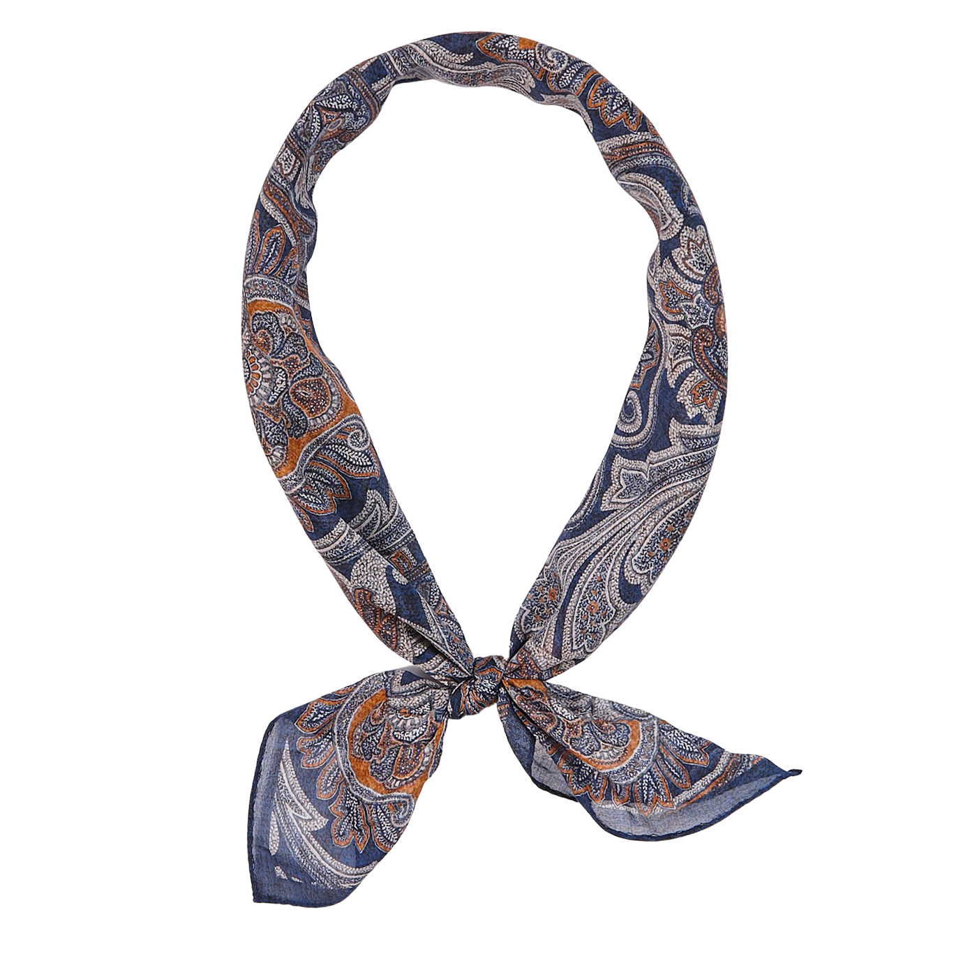 Amanda Christensen - Blue Paisley Printed Cotton Bandana | Baltzar