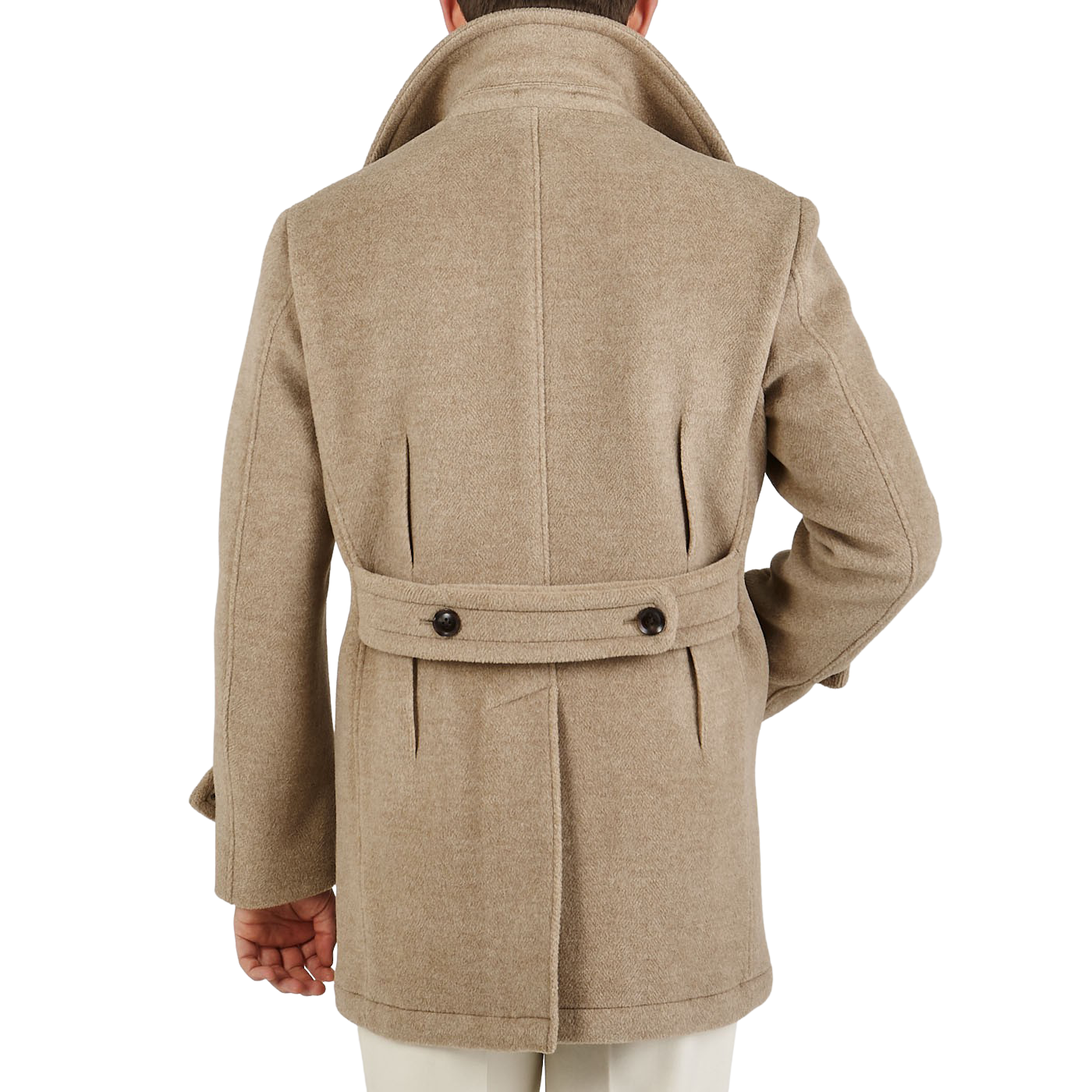 tan wool peacoat mens