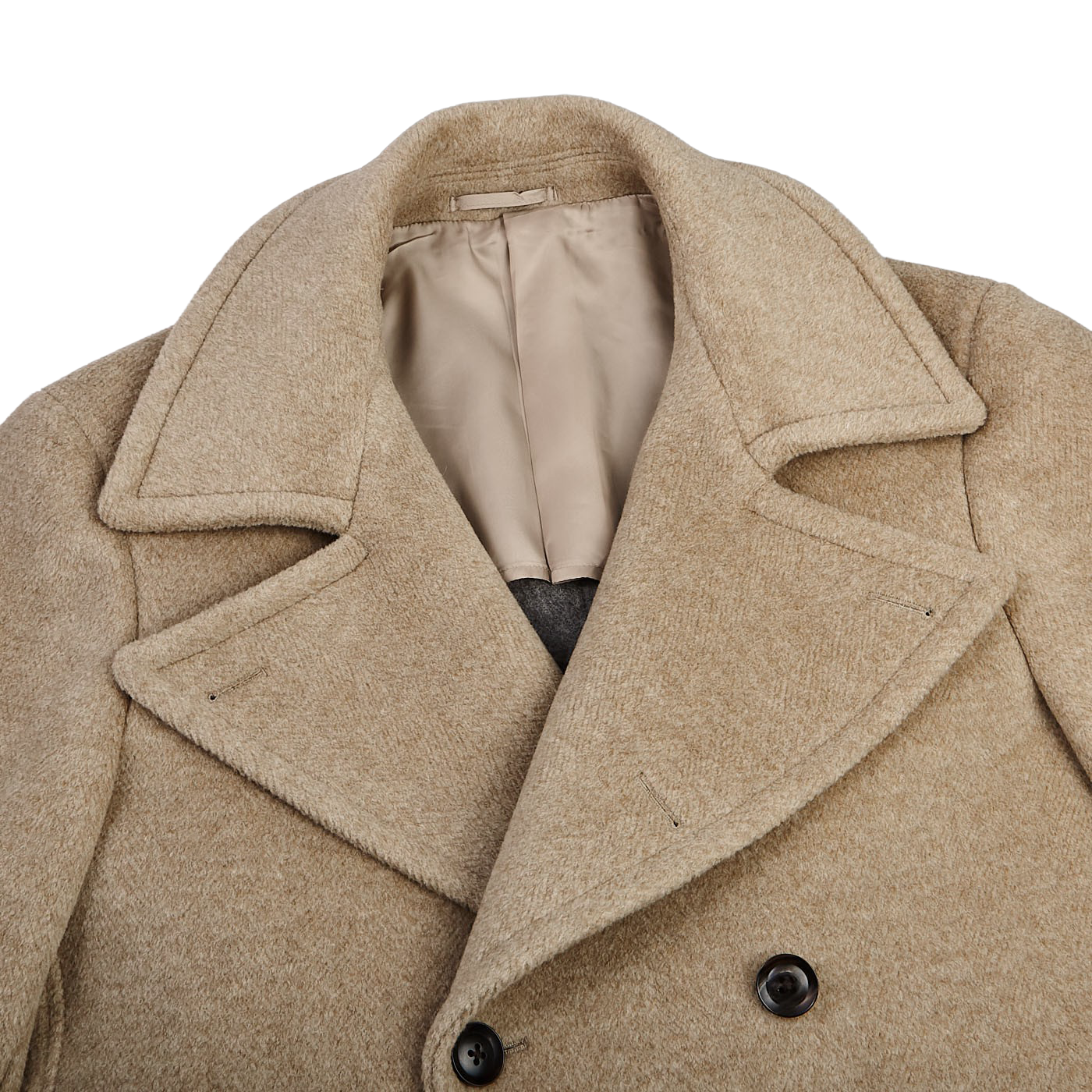 tan pea coats