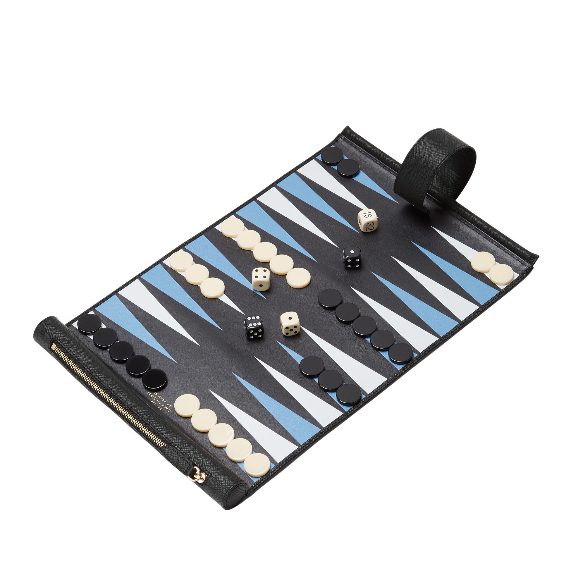 Smythson - Black Panama Leather Backgammon Roll | Baltzar