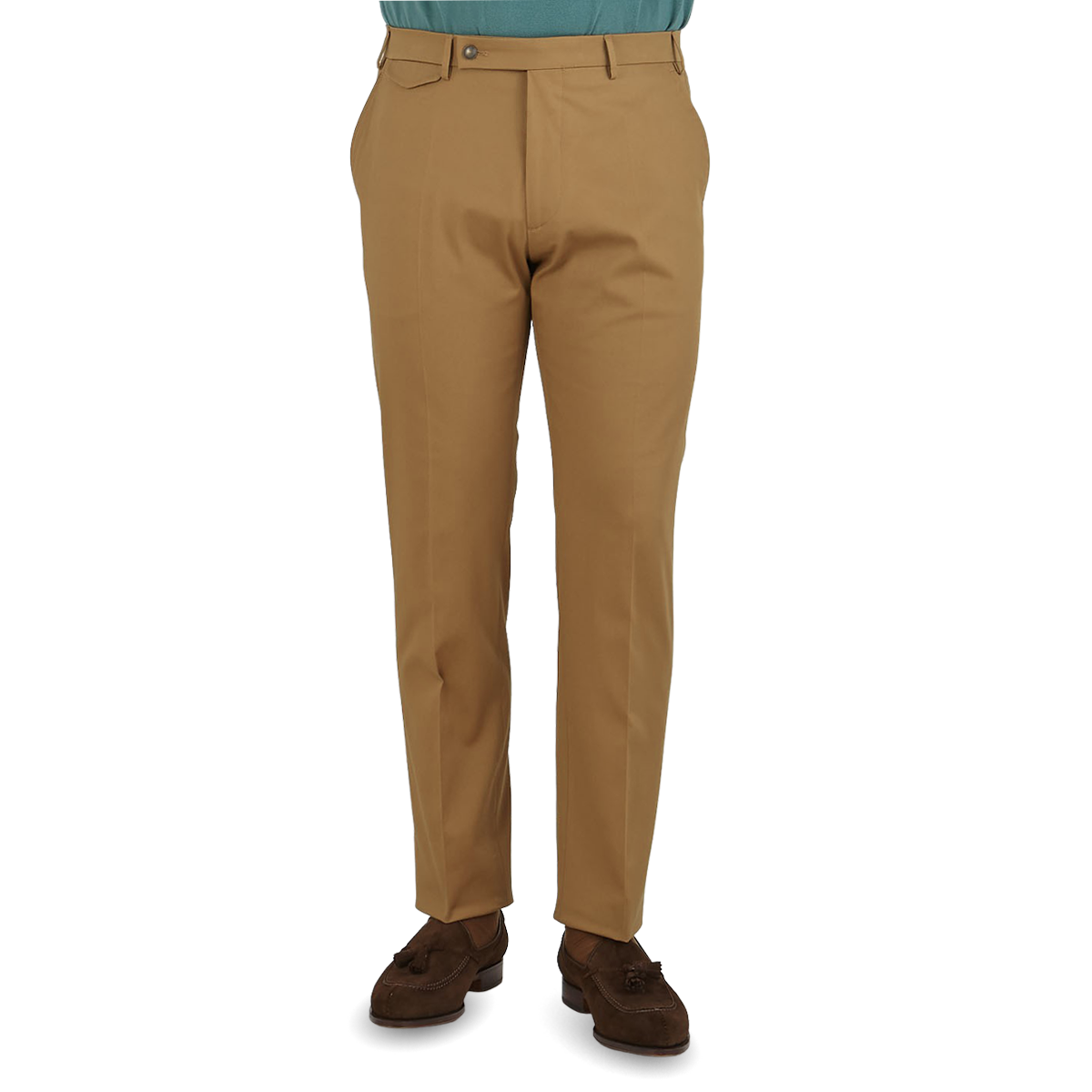Berwich - Khaki Beige Cotton Twill Flat 