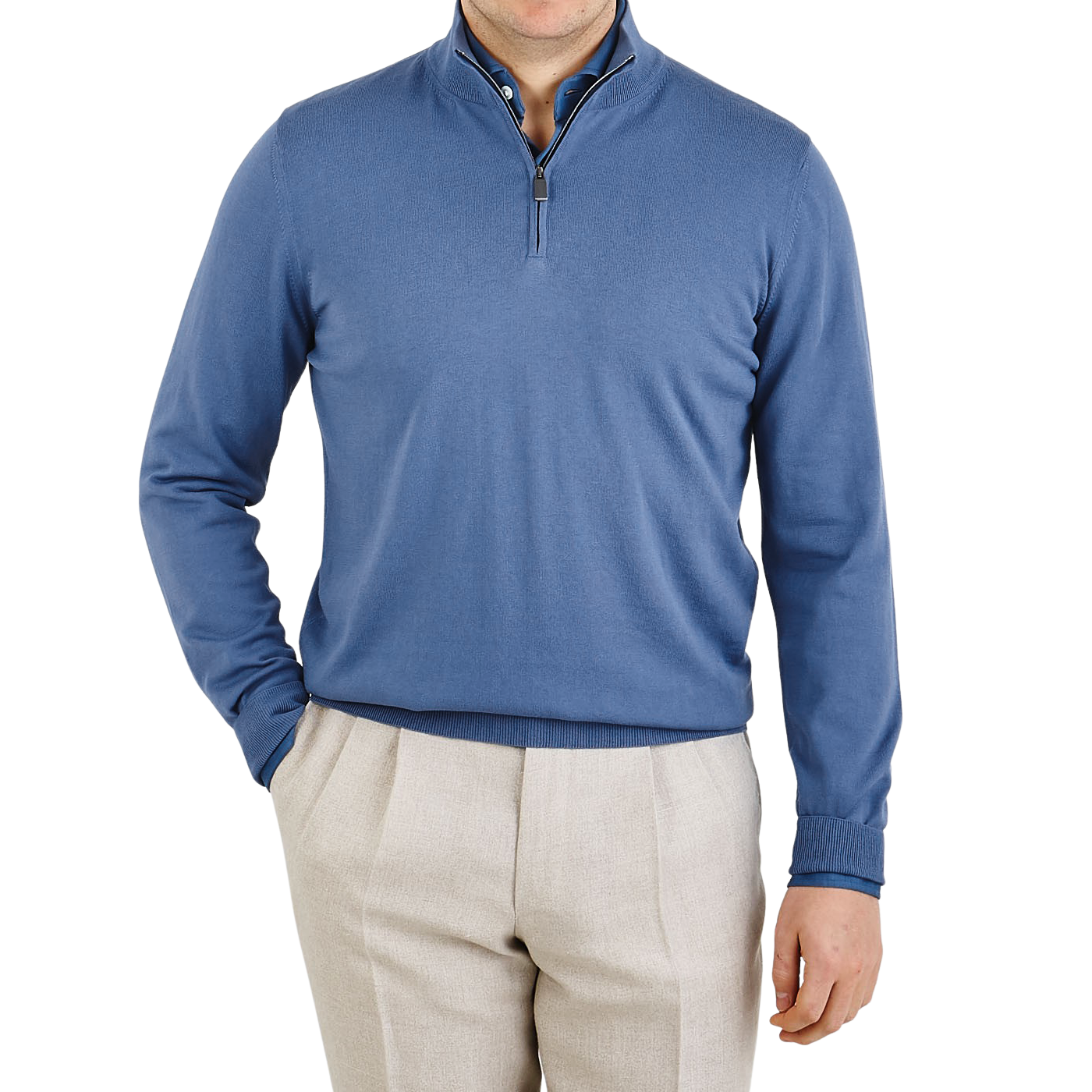 light grey quarter zip sweater
