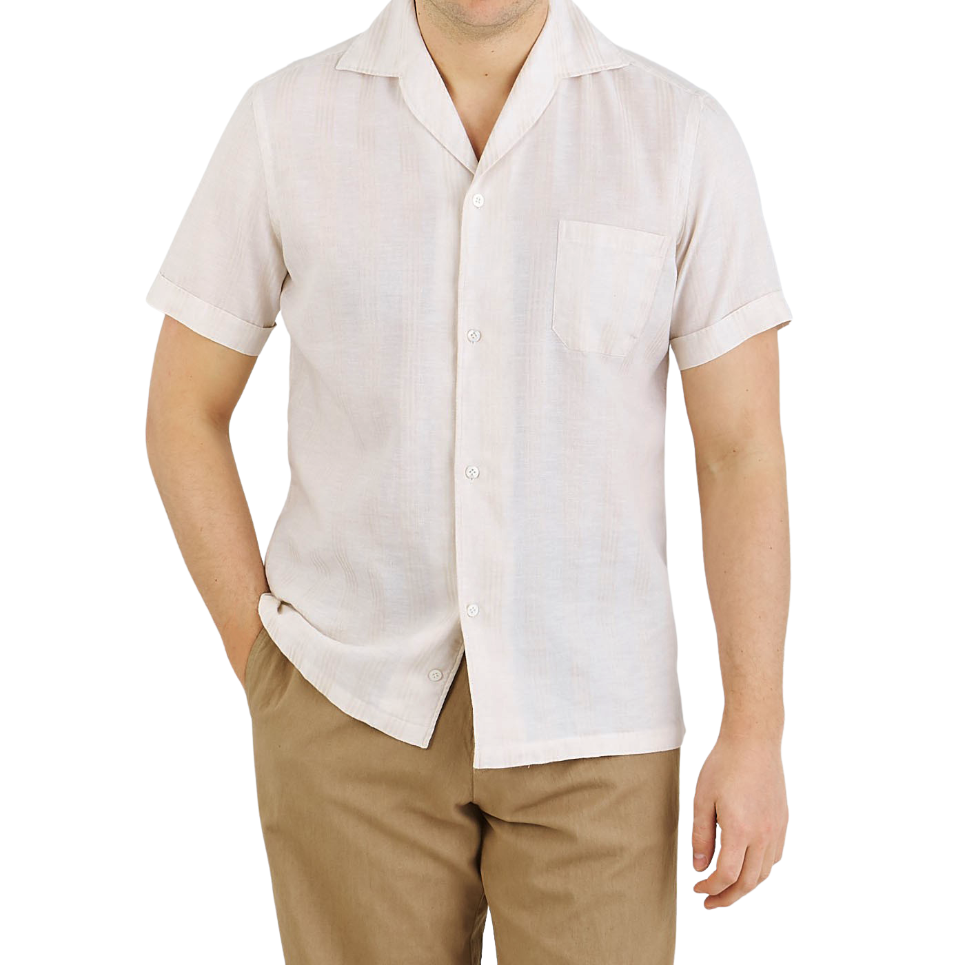 Lardini - Light Beige Linen Cotton Shirt | Baltzar