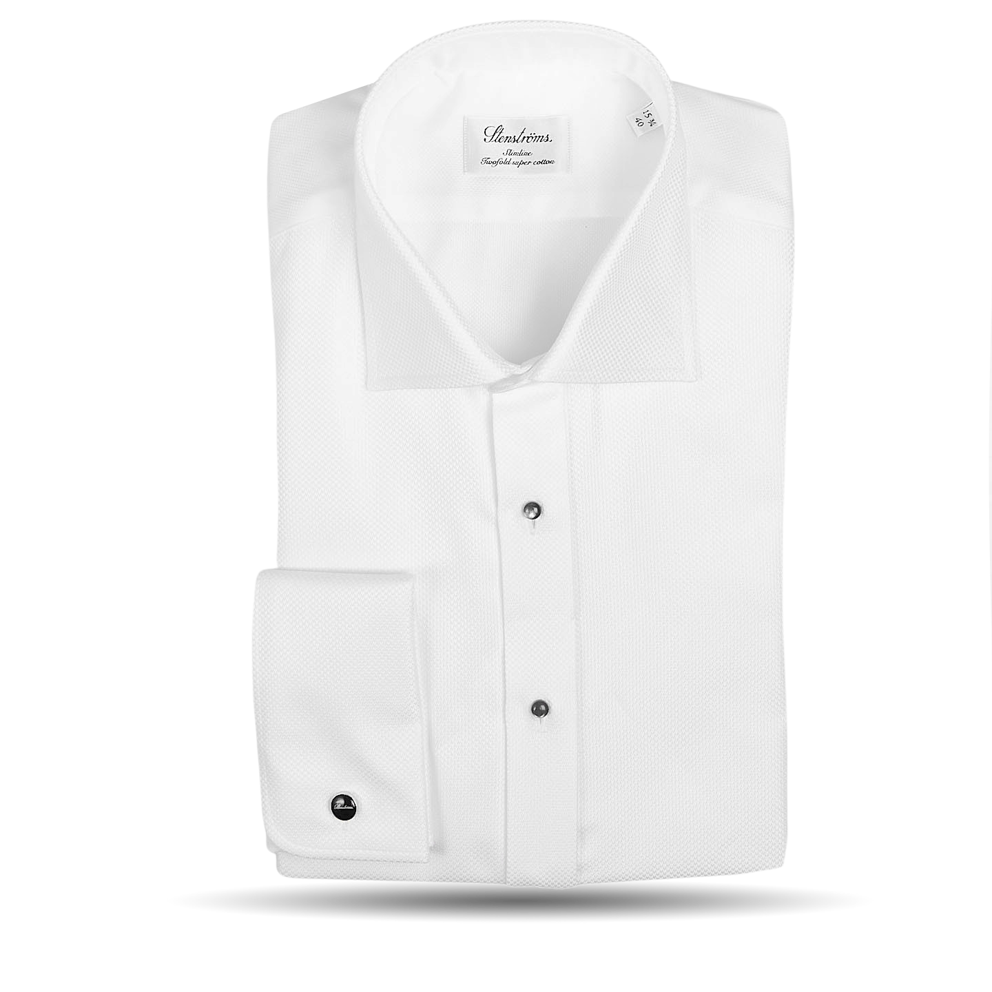 White Textured Cotton Slimline Tuxedo 