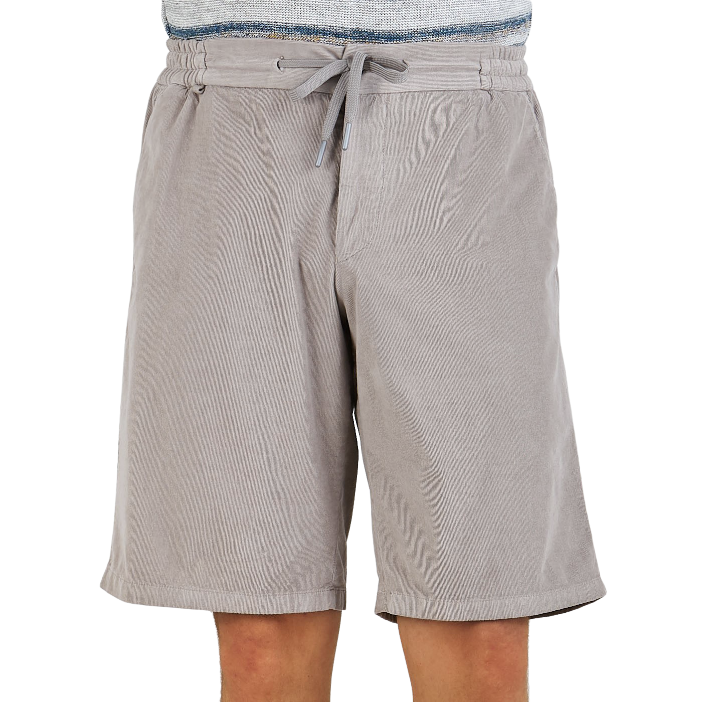 Berwich - Taupe Beige Corduroy Bermuda 