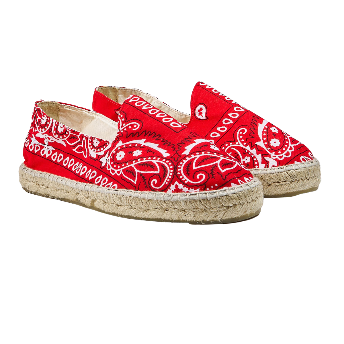 red canvas espadrilles